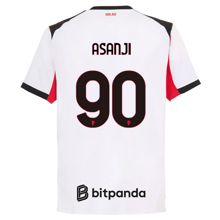נשים כדורגל Levis Asanji #90 לבן שחור הרחק ג'רזי 2025/26