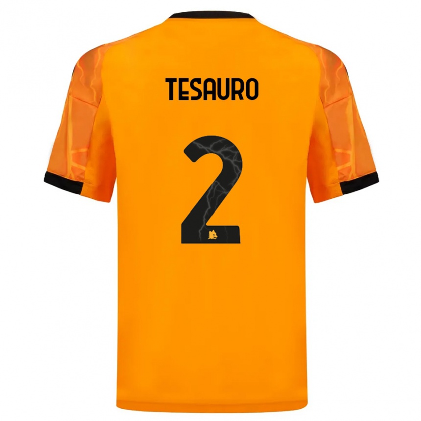 נשים כדורגל Emanuele Tesauro #2 כתום שחור הרחק ג'רזי 2025/26