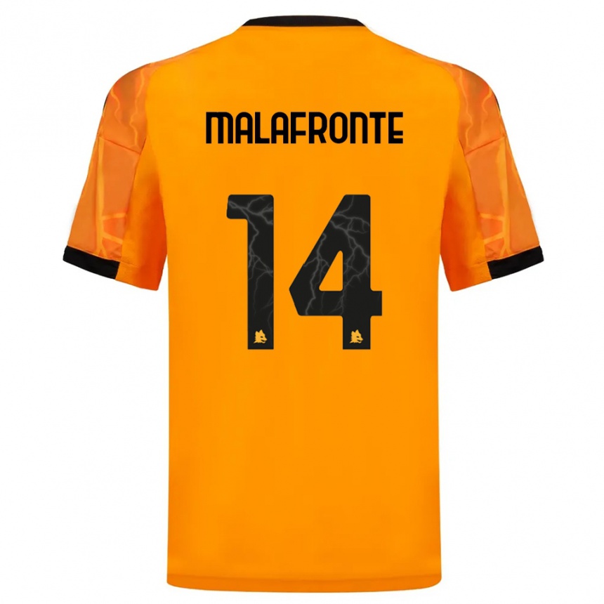 נשים כדורגל Matteo Malafronte #14 כתום שחור הרחק ג'רזי 2025/26