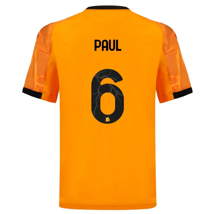 נשים כדורגל Daniele Paul #6 כתום שחור הרחק ג'רזי 2025/26