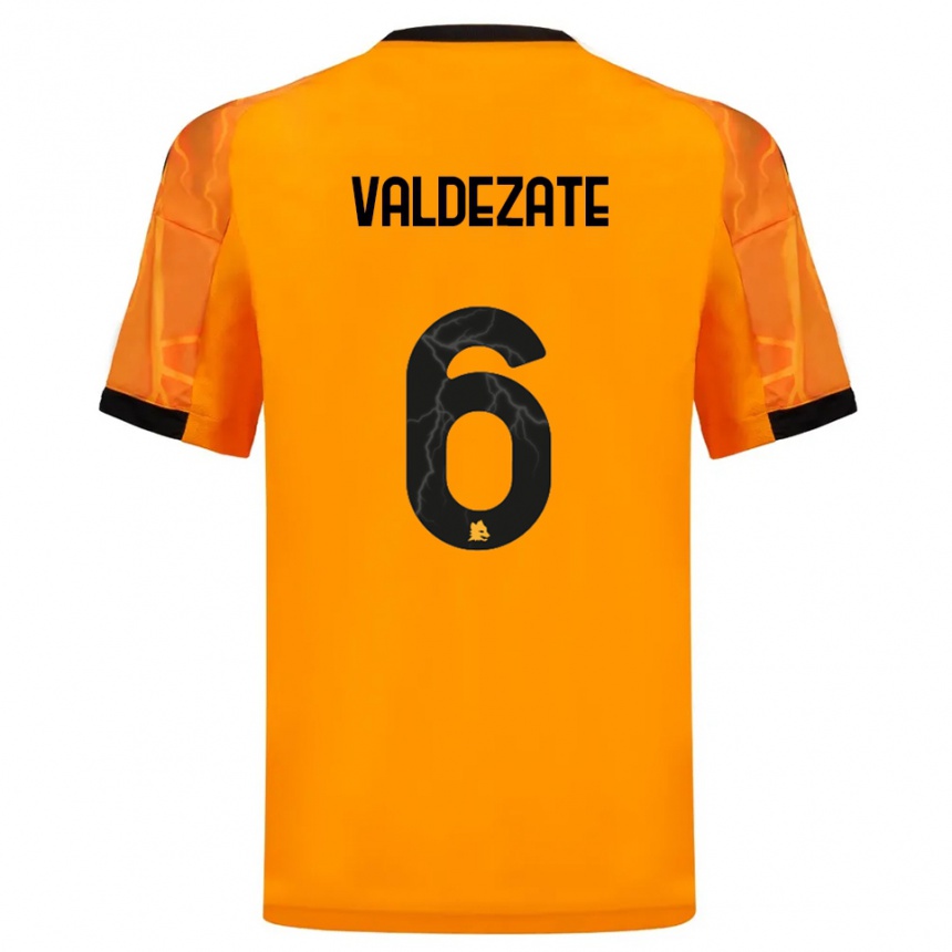 נשים כדורגל Oihane Valdezate #6 כתום שחור הרחק ג'רזי 2025/26