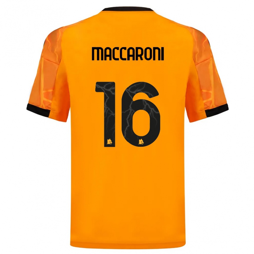 נשים כדורגל Valerio Maccaroni #16 כתום שחור הרחק ג'רזי 2025/26