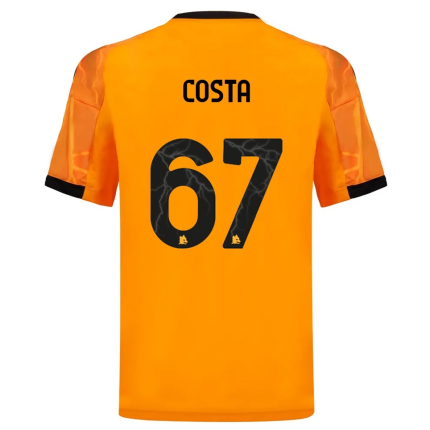 נשים כדורגל ז'ואאו קוסטה #67 כתום שחור הרחק ג'רזי 2025/26