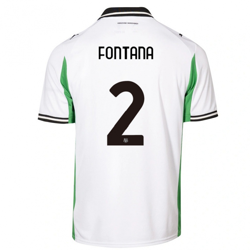 נשים כדורגל Fabrizio Fontana #2 לבן ירוק שחור הרחק ג'רזי 2025/26