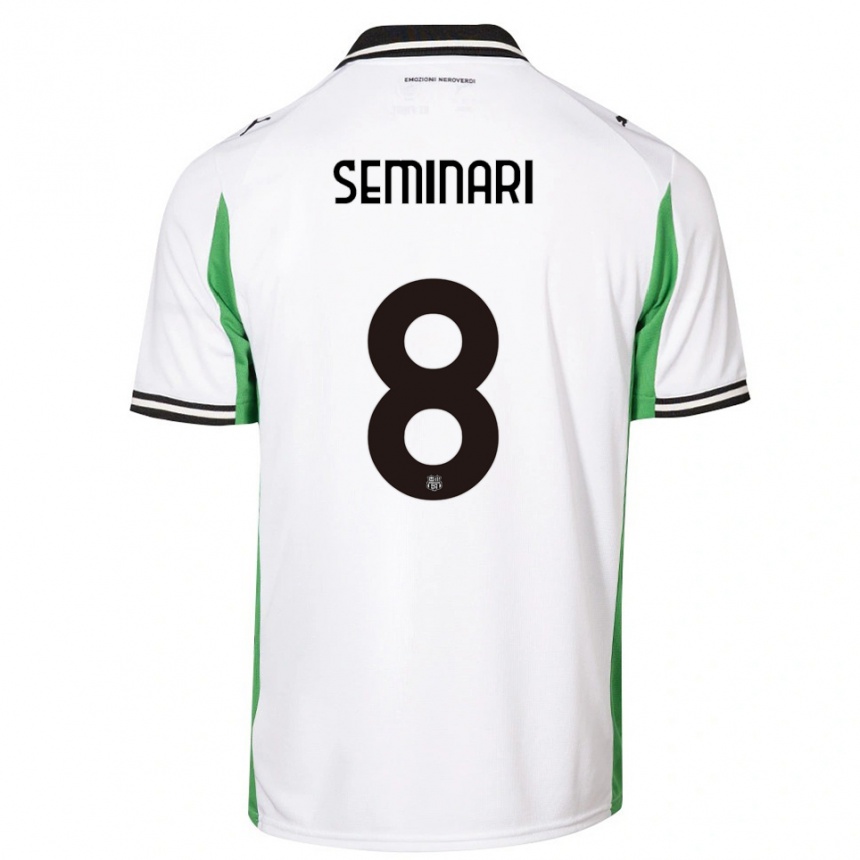 נשים כדורגל ג׳יאקומו סמינארי #8 לבן ירוק שחור הרחק ג'רזי 2025/26