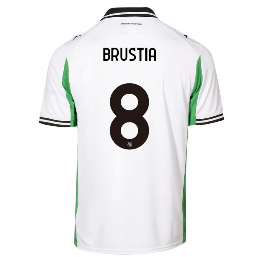 נשים כדורגל Martina Brustia #8 לבן ירוק שחור הרחק ג'רזי 2025/26