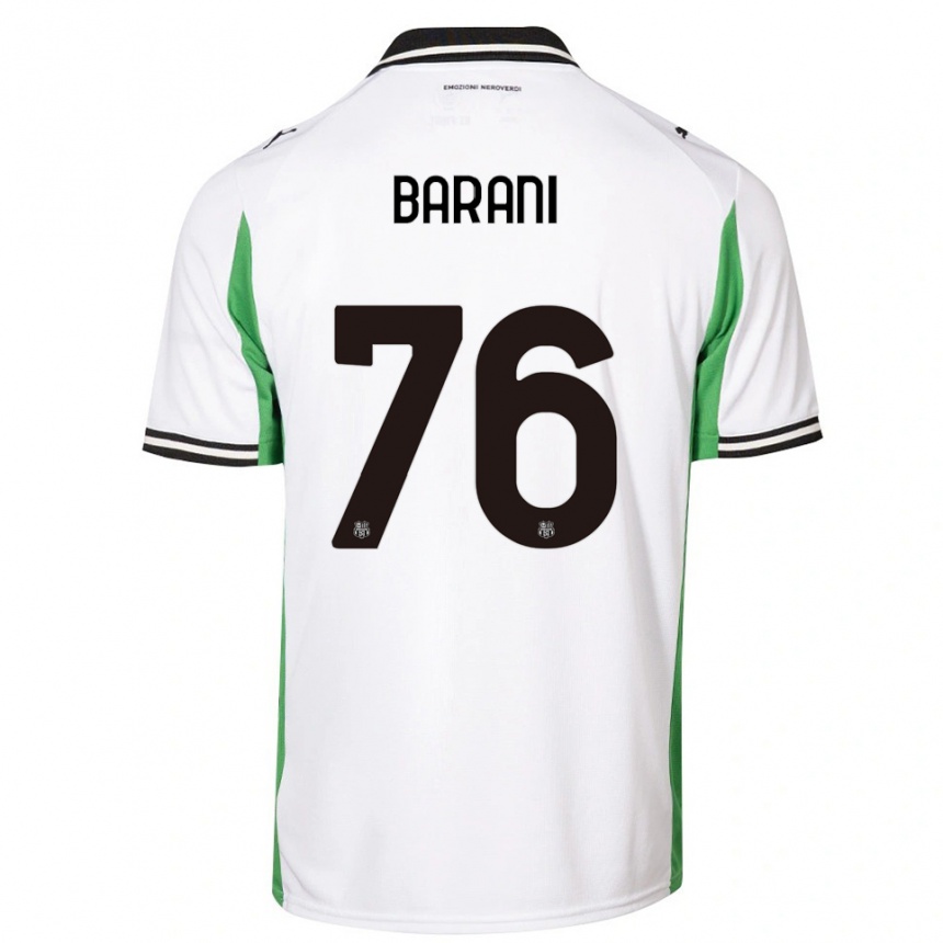 נשים כדורגל Luca Barani #76 לבן ירוק שחור הרחק ג'רזי 2025/26