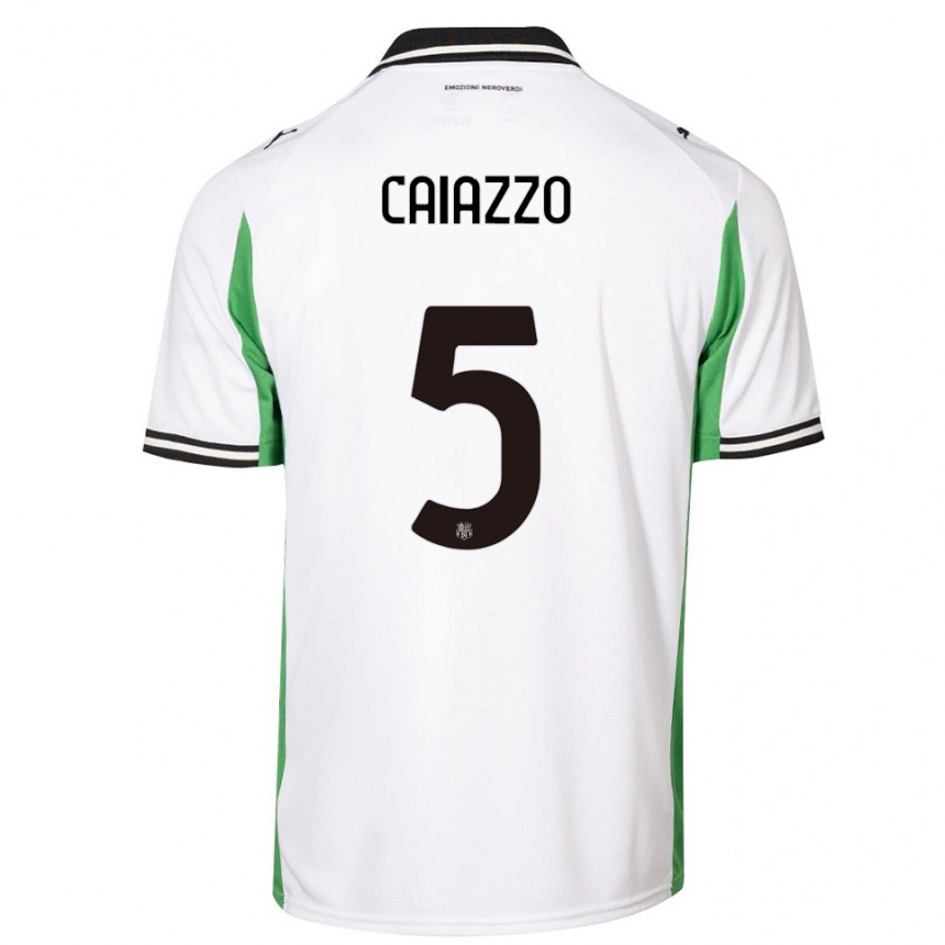 נשים כדורגל שרה קאיאצו #5 לבן ירוק שחור הרחק ג'רזי 2025/26