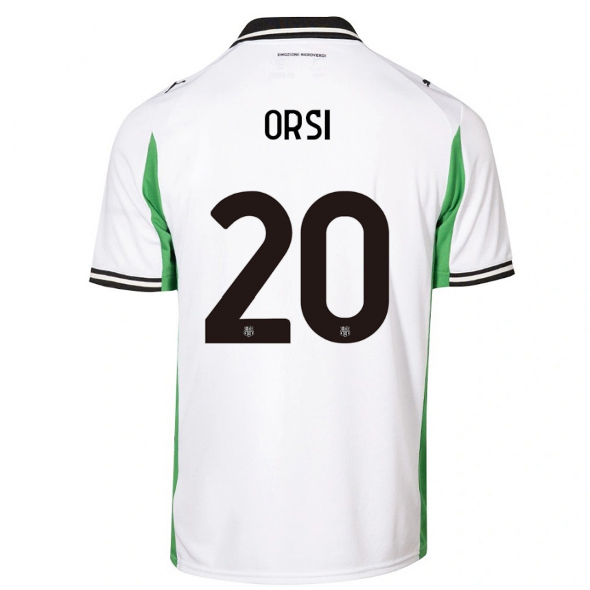 נשים כדורגל בנדטה אורסי #20 לבן ירוק שחור הרחק ג'רזי 2025/26