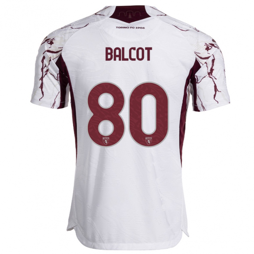 נשים כדורגל קום ביאני באלקוט #80 לבן בורגונדי הרחק ג'רזי 2025/26