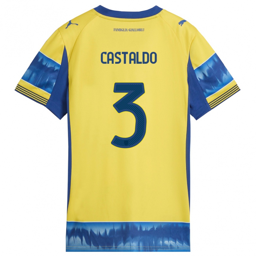 נשים כדורגל Antonio Castaldo #3 צהוב כחול הרחק ג'רזי 2025/26