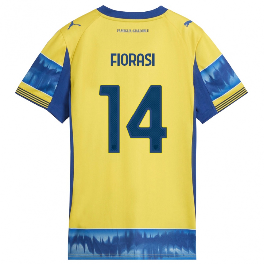 נשים כדורגל Pietro Fiorasi #14 צהוב כחול הרחק ג'רזי 2025/26