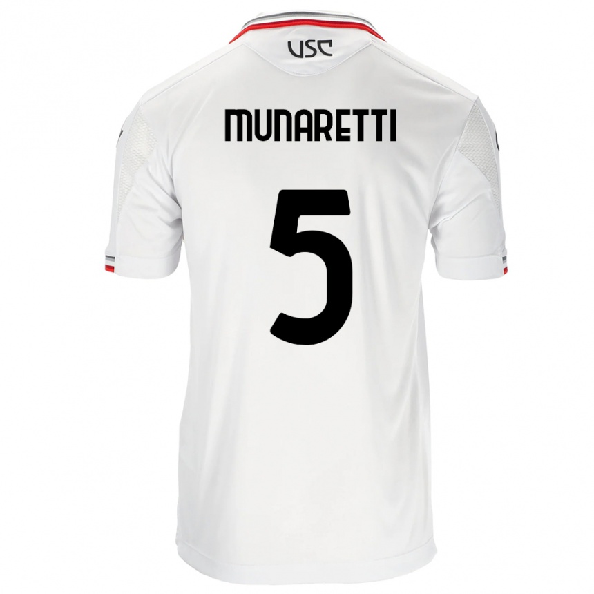 נשים כדורגל Luca Munaretti #5 לבן אדום הרחק ג'רזי 2025/26