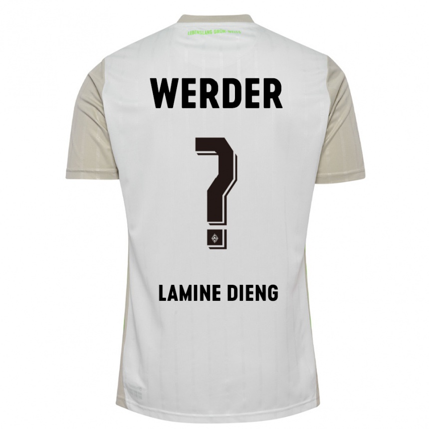 נשים כדורגל Mamadou Lamine Dieng #0 לבן שחור הרחק ג'רזי 2025/26