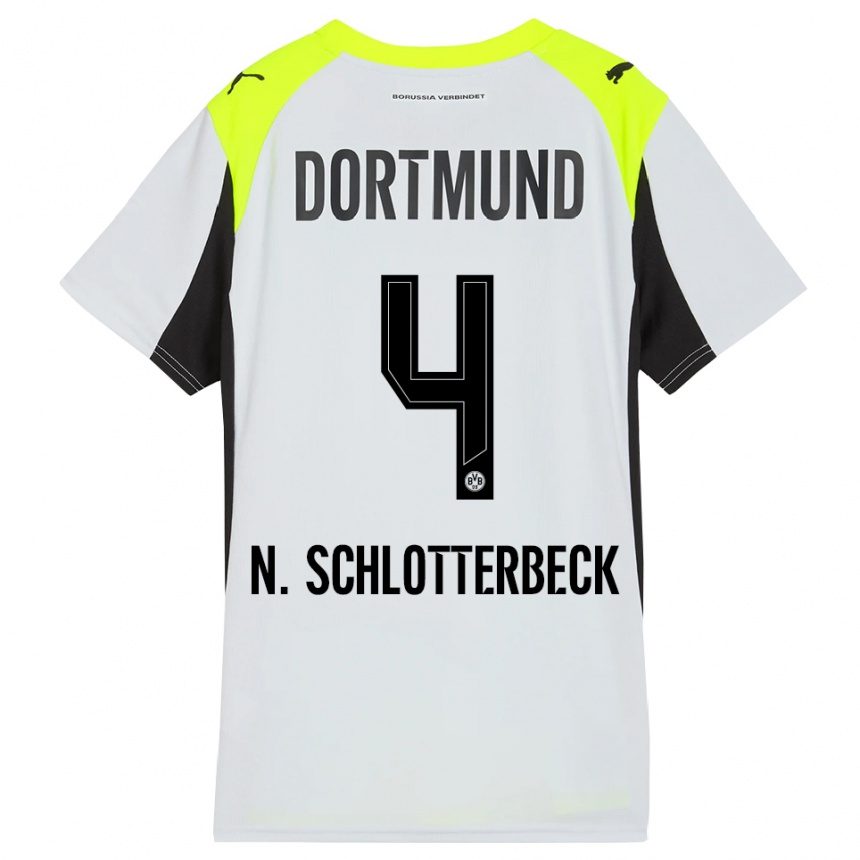 נשים כדורגל ניקו שלוטרבק #4 צהוב פלואורסצנטי הרחק ג'רזי 2025/26