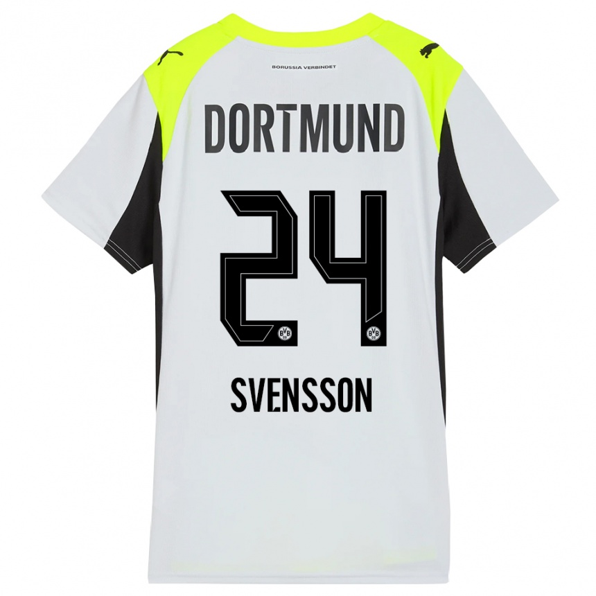 נשים כדורגל דניאל סוונסון #24 צהוב פלואורסצנטי הרחק ג'רזי 2025/26