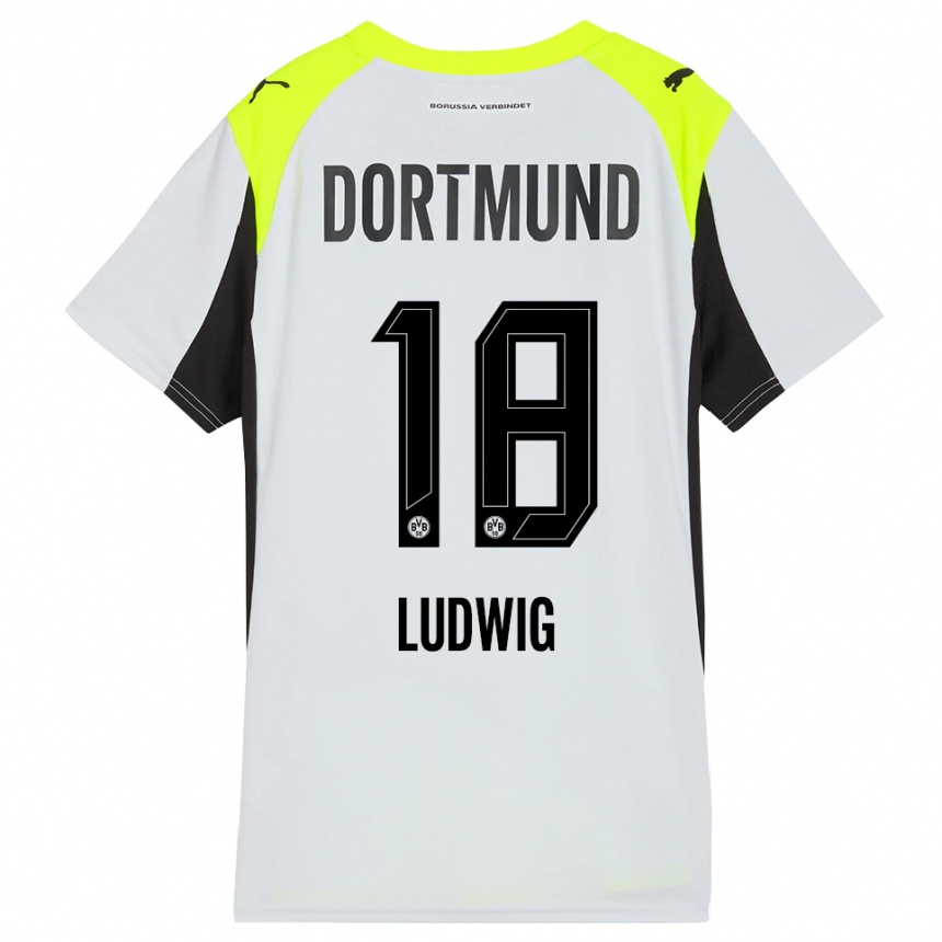 נשים כדורגל מישל לודוויג #18 צהוב פלואורסצנטי הרחק ג'רזי 2025/26