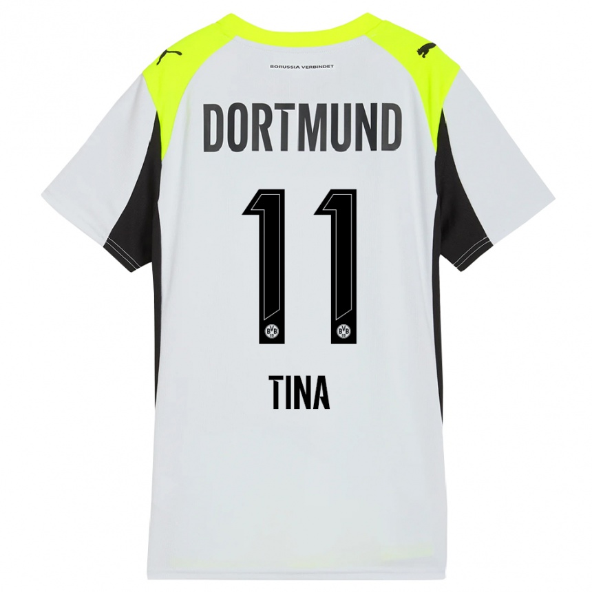 נשים כדורגל טינה עבדולה #11 צהוב פלואורסצנטי הרחק ג'רזי 2025/26 נשים כדורגל טינה עבדולה #11 צהוב פלואורסצנטי הרחק ג'רזי 2025/26