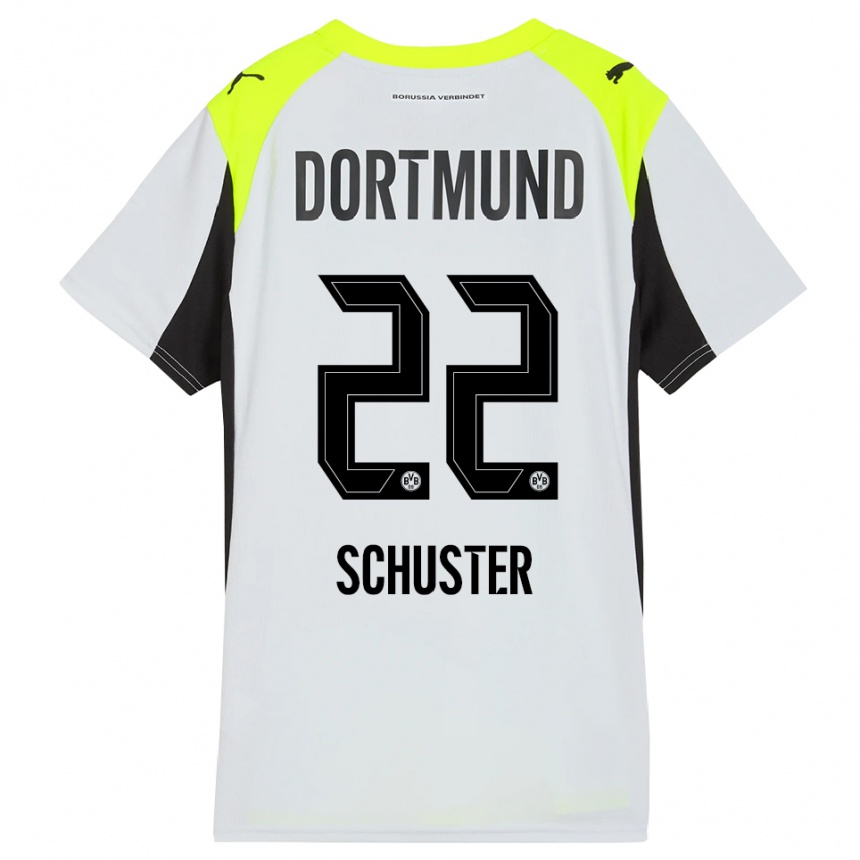 נשים כדורגל Melanie Schuster #22 צהוב פלואורסצנטי הרחק ג'רזי 2025/26