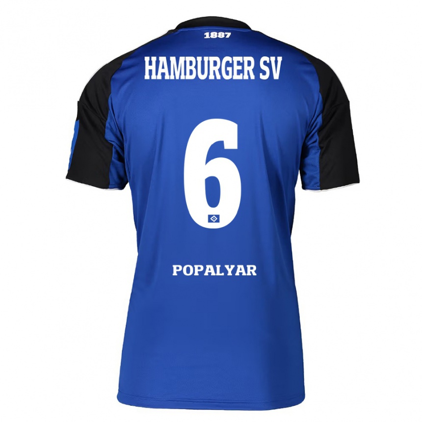 נשים כדורגל עומר פופאליאר #6 כחול שחור הרחק ג'רזי 2025/26