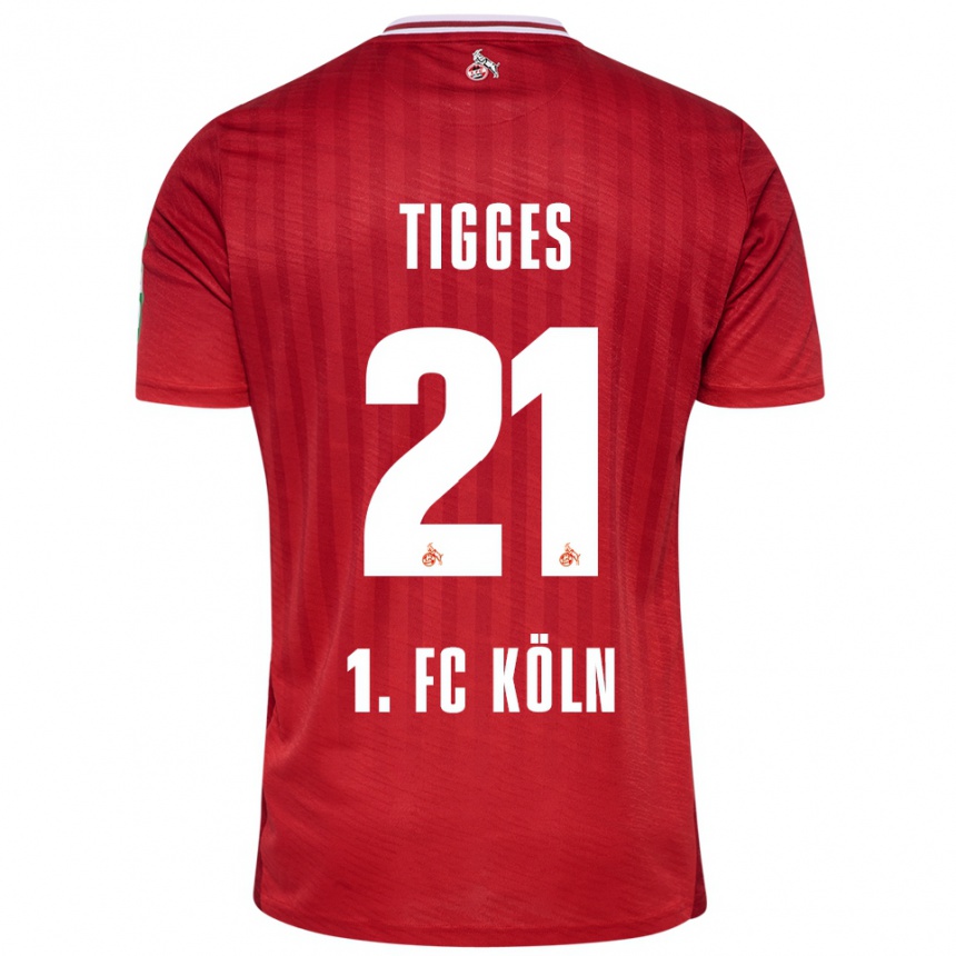 נשים כדורגל שטפן טיגס #21 אדום לבן הרחק ג'רזי 2025/26