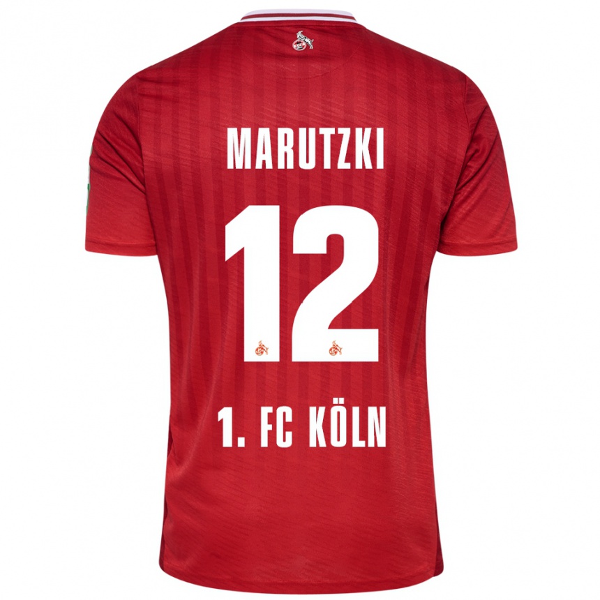 נשים כדורגל Mikolaj Marutzki #12 אדום לבן הרחק ג'רזי 2025/26