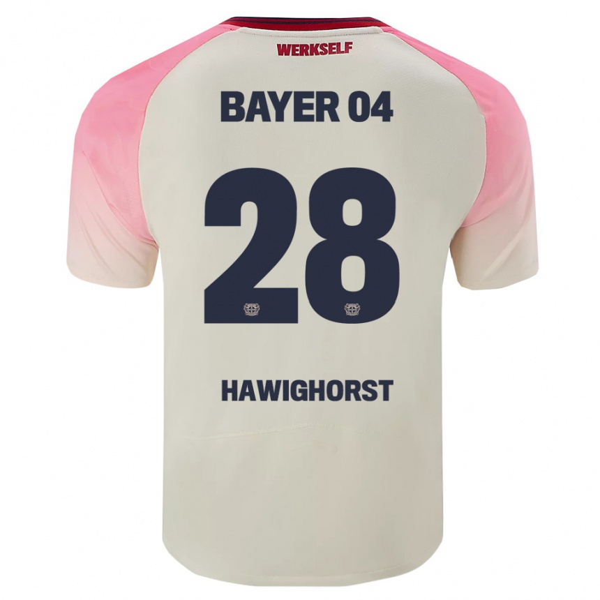 נשים כדורגל Ben Hawighorst #28 ורוד אוף וויט הרחק ג'רזי 2025/26