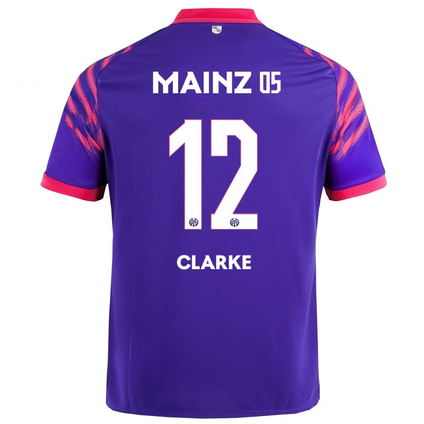 נשים כדורגל Sarah Clarke #12 נייבי ורוד הרחק ג'רזי 2025/26