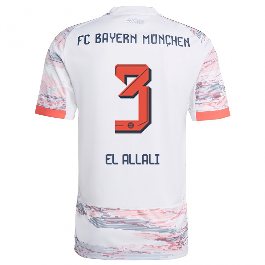 נשים כדורגל Jonas El Allali #3 לבן אפור הרחק ג'רזי 2025/26