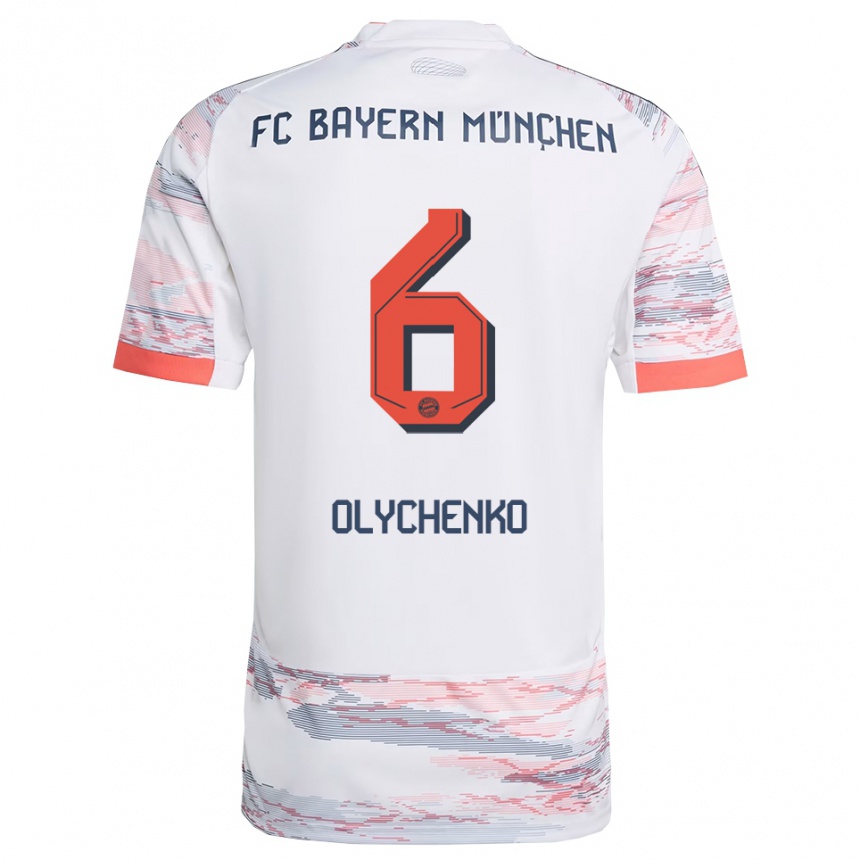 נשים כדורגל Bogdan Olychenko #6 לבן אפור הרחק ג'רזי 2025/26
