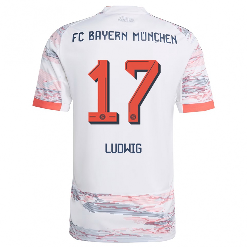 נשים כדורגל Linus Ludwig #17 לבן אפור הרחק ג'רזי 2025/26