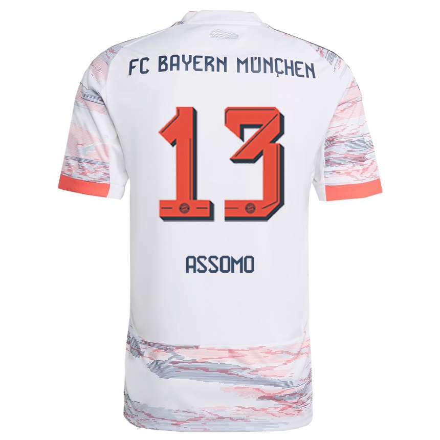 נשים כדורגל Bastian Assomo #13 לבן אפור הרחק ג'רזי 2025/26