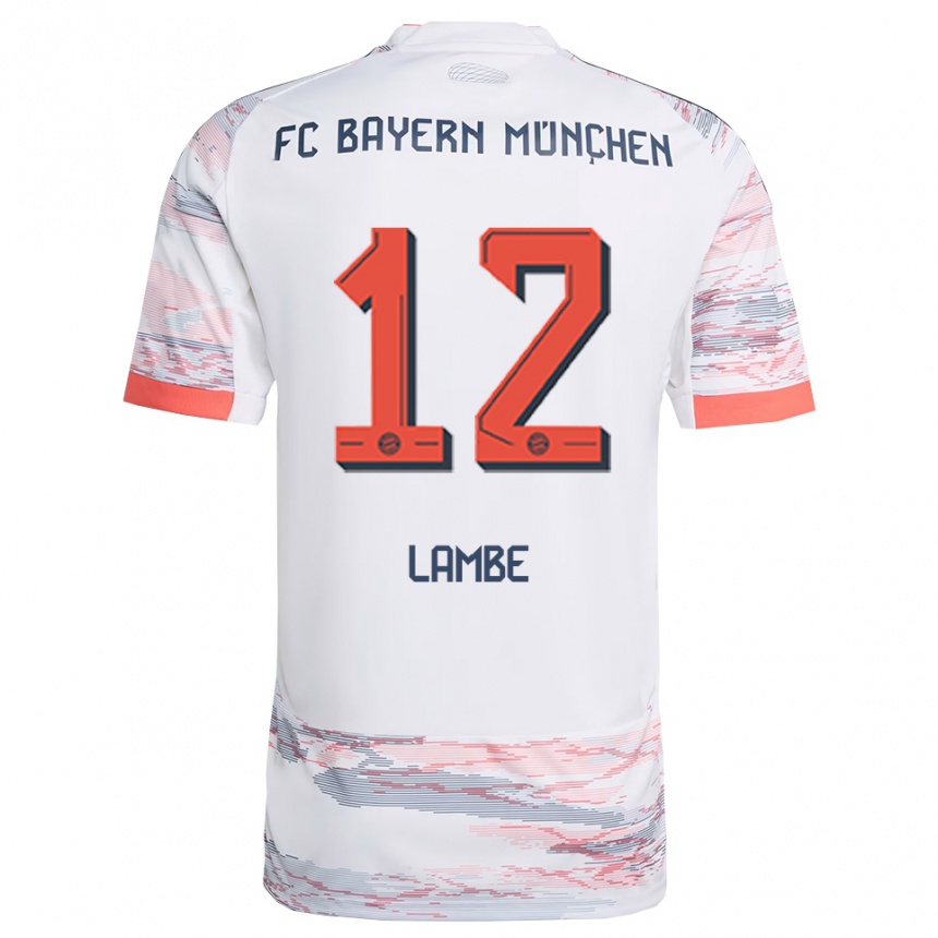 נשים כדורגל Allen Lambe #12 לבן אפור הרחק ג'רזי 2025/26