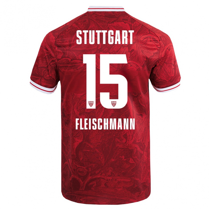נשים כדורגל Svea Fleischmann #15 אדום שחור הרחק ג'רזי 2025/26