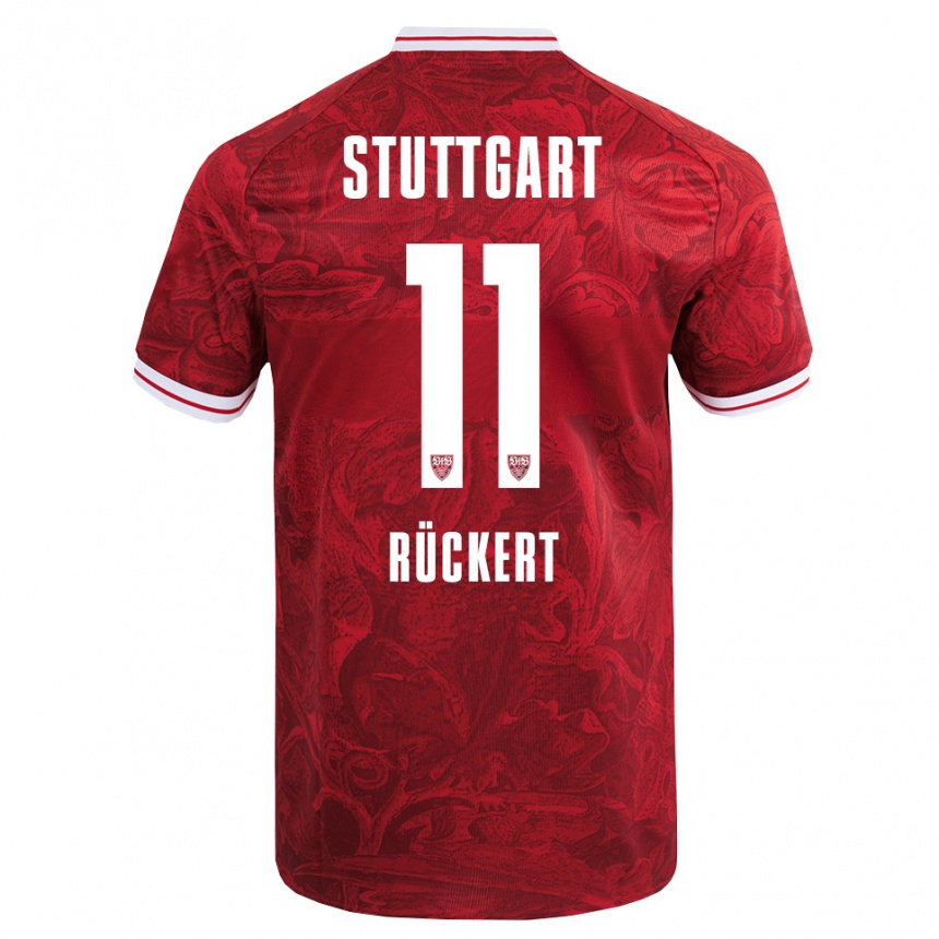 נשים כדורגל Rosa Rückert #11 אדום שחור הרחק ג'רזי 2025/26