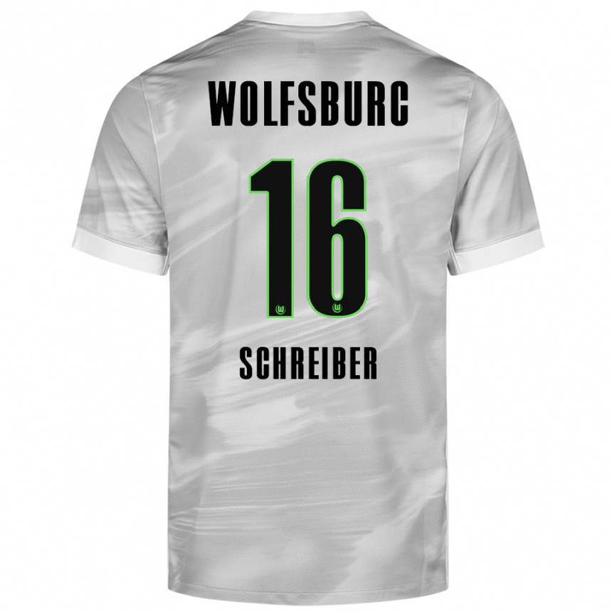 נשים כדורגל Maximilian Schreiber #16 אפור לבן הרחק ג'רזי 2025/26