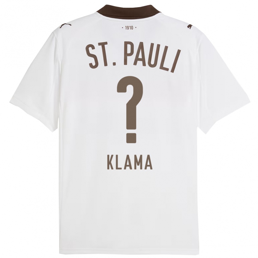 נשים כדורגל Matthias Klama #0 לבן אדום הרחק ג'רזי 2025/26