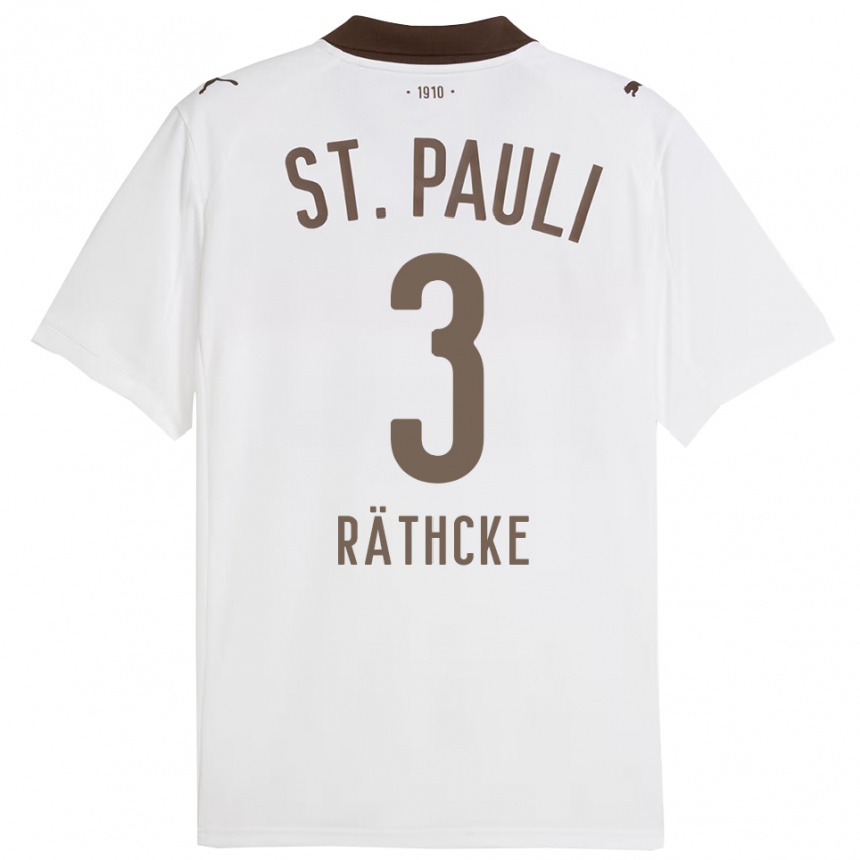 נשים כדורגל Ole Räthcke #3 לבן אדום הרחק ג'רזי 2025/26