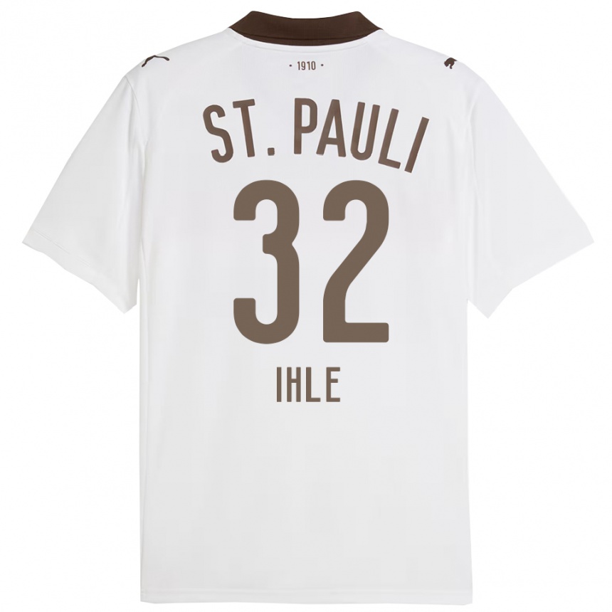 נשים כדורגל פרידריק איהלה #32 לבן אדום הרחק ג'רזי 2025/26