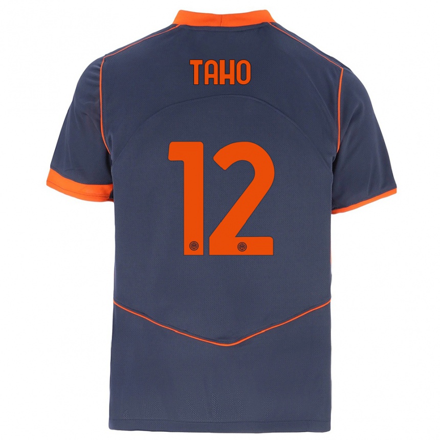 נשים כדורגל אליין טאהו #12 אפור כתום ג'רזי קיט שלישי 2025/26