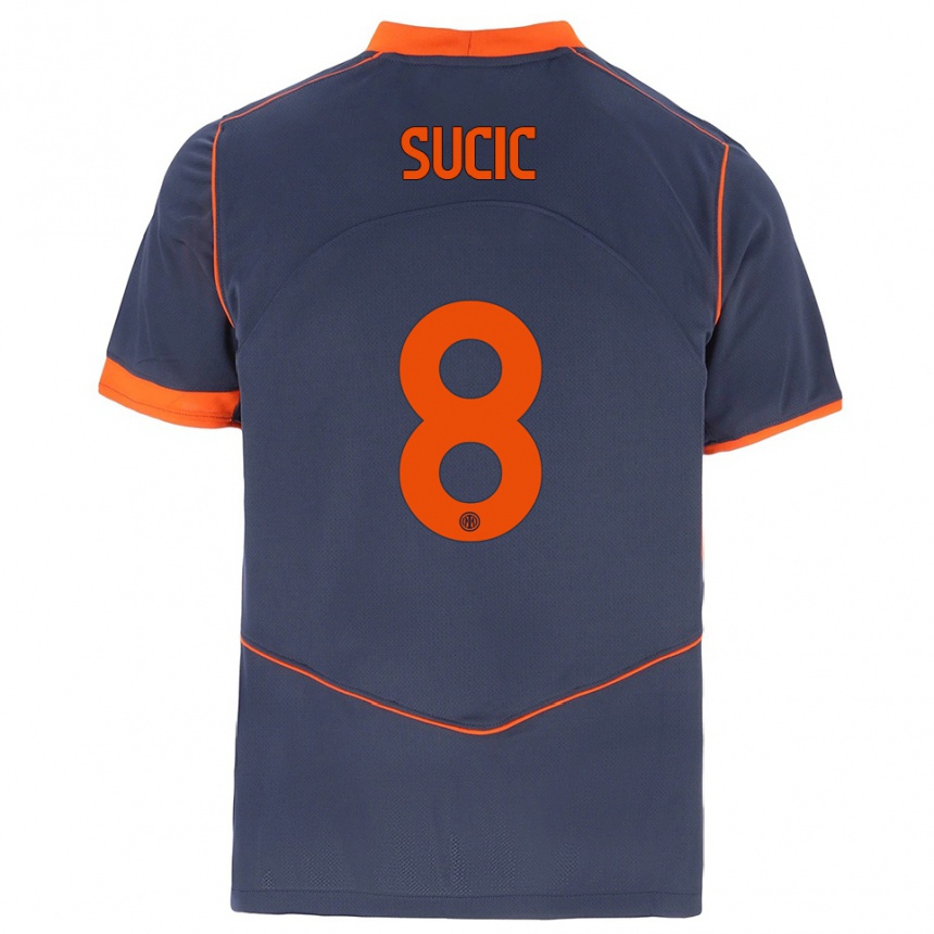 נשים כדורגל פטר סוצ'יץ' #8 אפור כתום ג'רזי קיט שלישי 2025/26