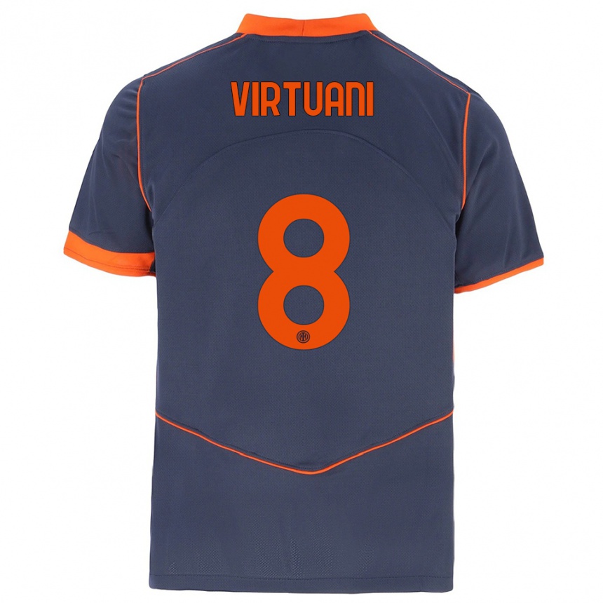 נשים כדורגל Marco Virtuani #8 אפור כתום ג'רזי קיט שלישי 2025/26