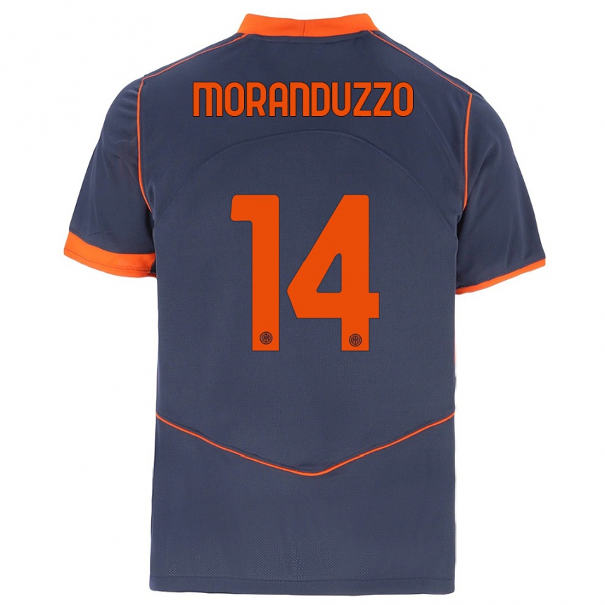 נשים כדורגל Nicolo Moranduzzo #14 אפור כתום ג'רזי קיט שלישי 2025/26