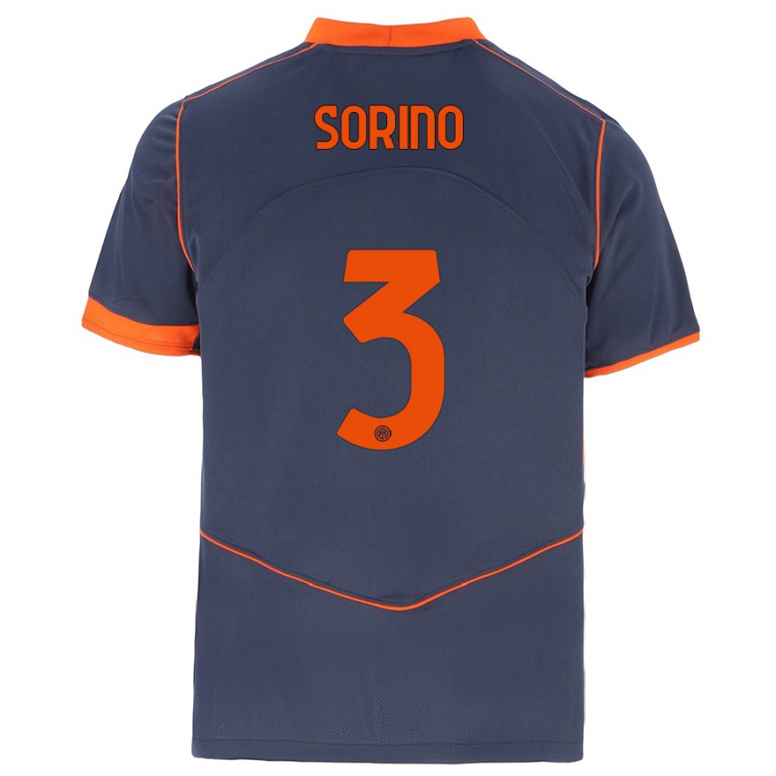 נשים כדורגל Davide Sorino #3 אפור כתום ג'רזי קיט שלישי 2025/26