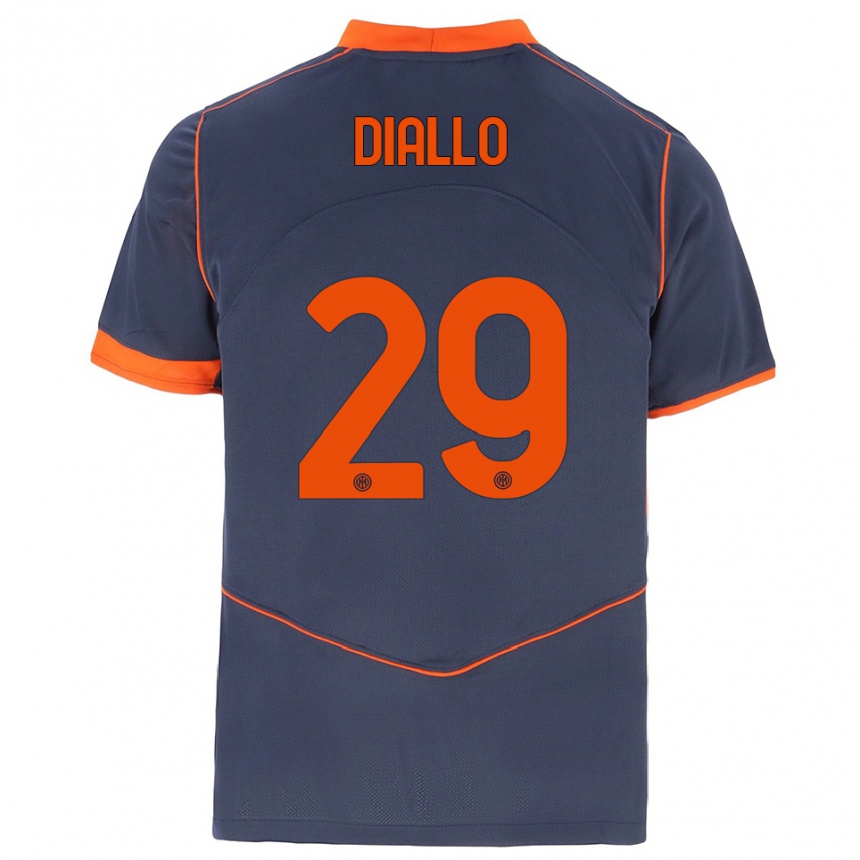 נשים כדורגל עומאר דיאלו #29 אפור כתום ג'רזי קיט שלישי 2025/26