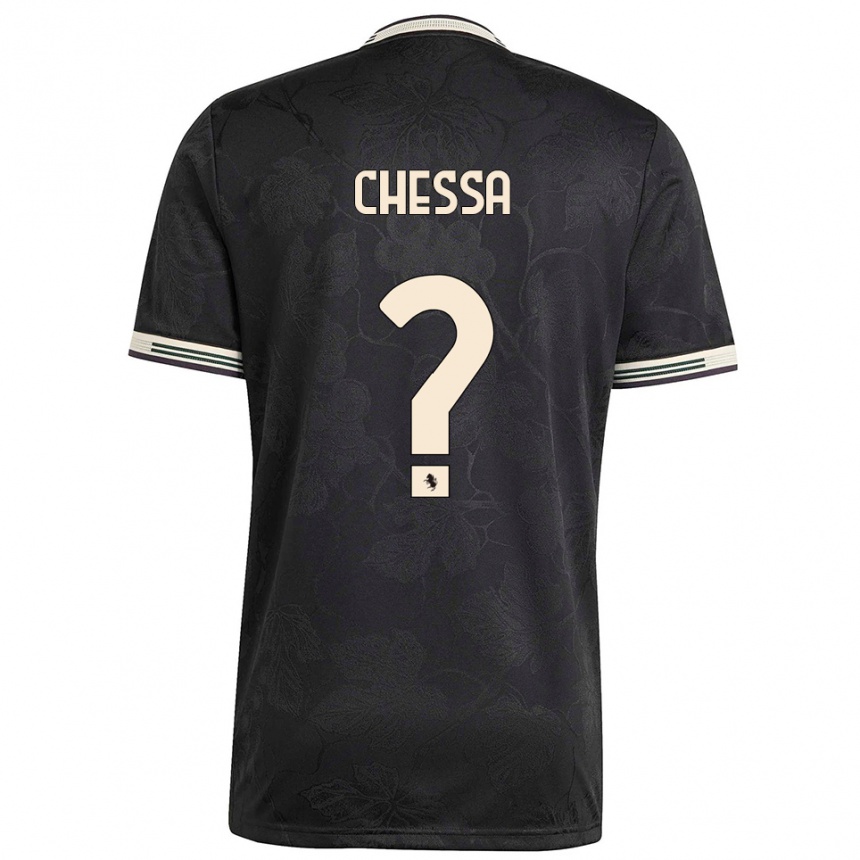 נשים כדורגל Stefano Chessa #0 שחור לבן ירוק ג'רזי קיט שלישי 2025/26