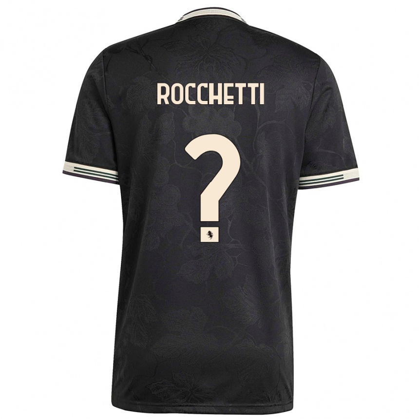 נשים כדורגל Edoardo Rocchetti #0 שחור לבן ירוק ג'רזי קיט שלישי 2025/26