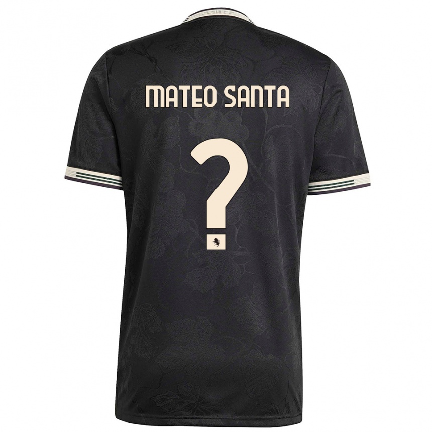 נשים כדורגל Mateo Santa Maria #0 שחור לבן ירוק ג'רזי קיט שלישי 2025/26