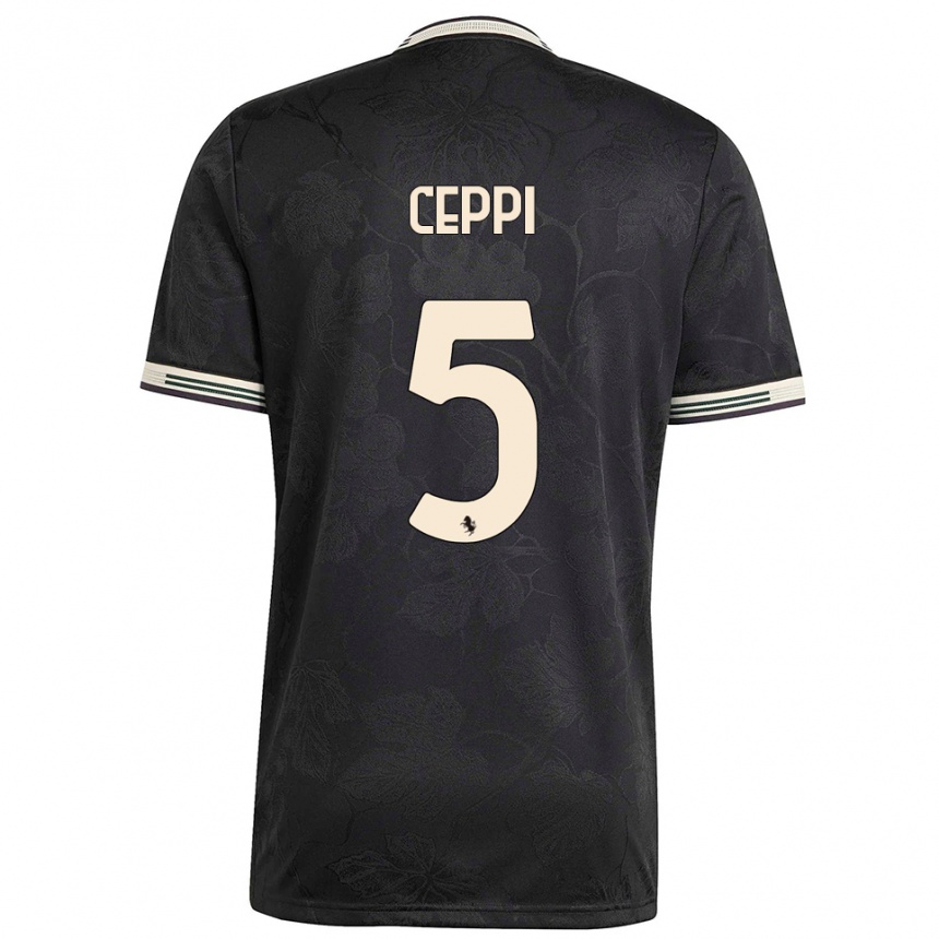 נשים כדורגל Paolo Ceppi #5 שחור לבן ירוק ג'רזי קיט שלישי 2025/26