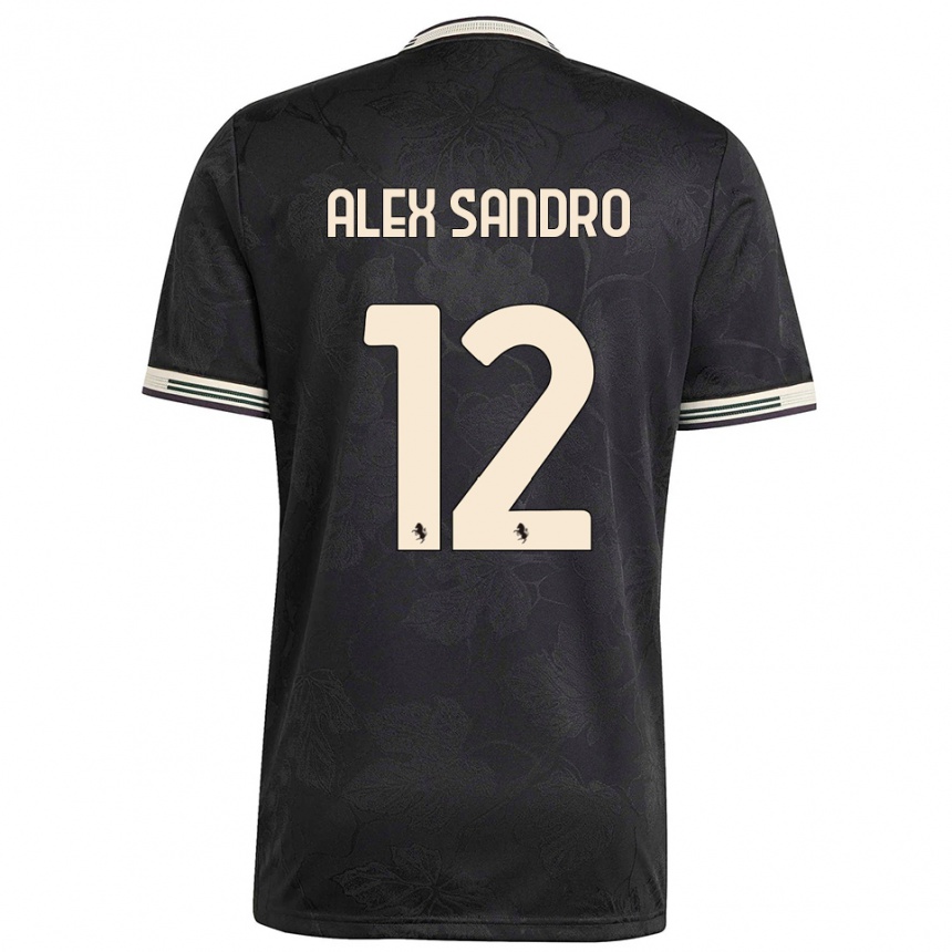 נשים כדורגל אלכס סנדרו #12 שחור לבן ירוק ג'רזי קיט שלישי 2025/26